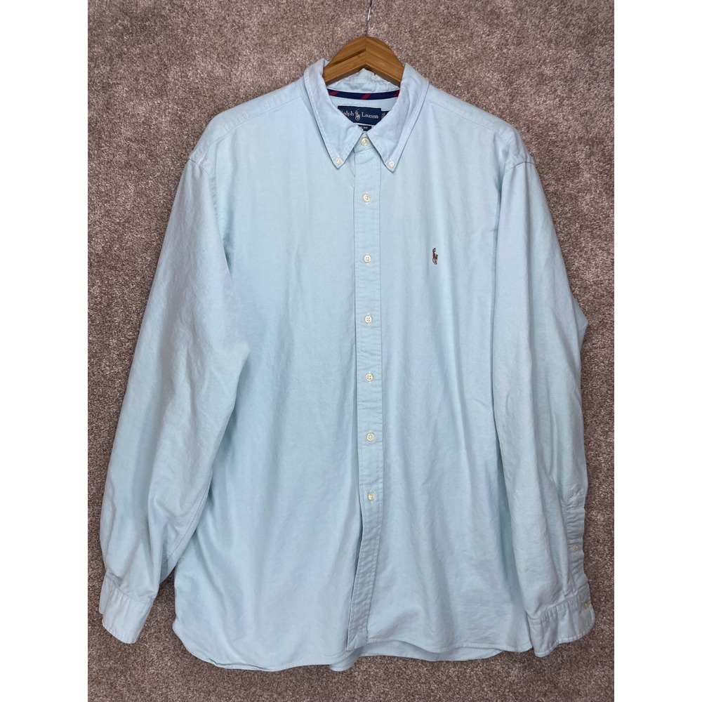 Ralph Lauren Classic Fit Oxford Button Down Shirt Mens XXL Light Blue Pony Logo